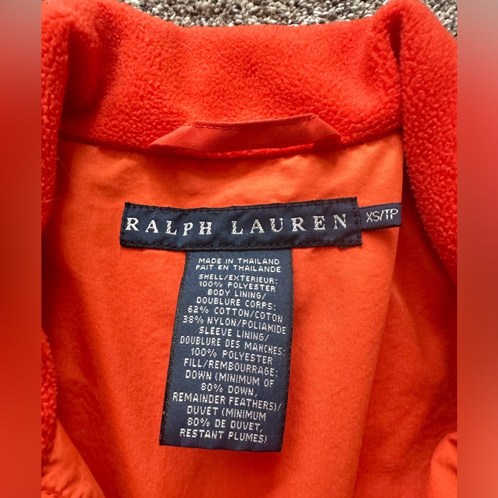 Ralph Lauren Men's Orange Puffer Jacket - Picture 3 of 6